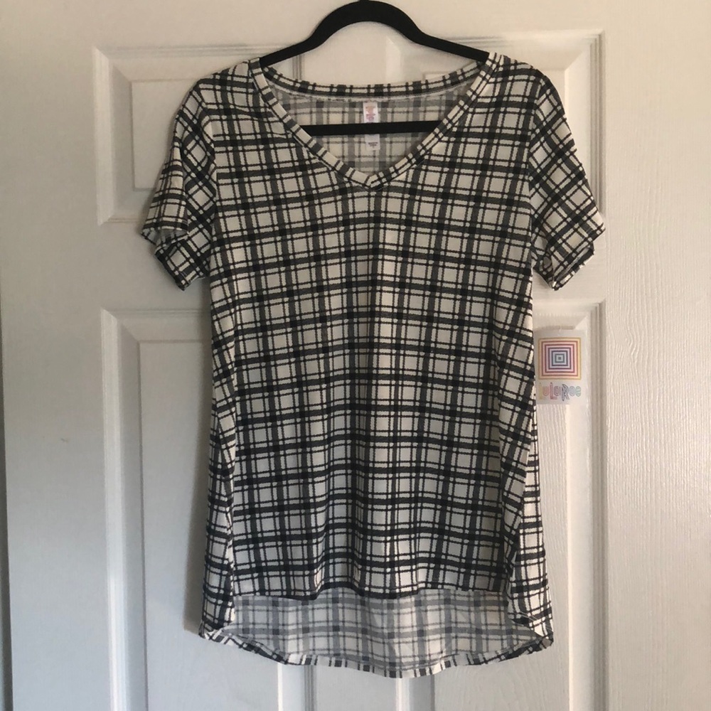 Black and White Plaid Small Christy T by LuLaRoe